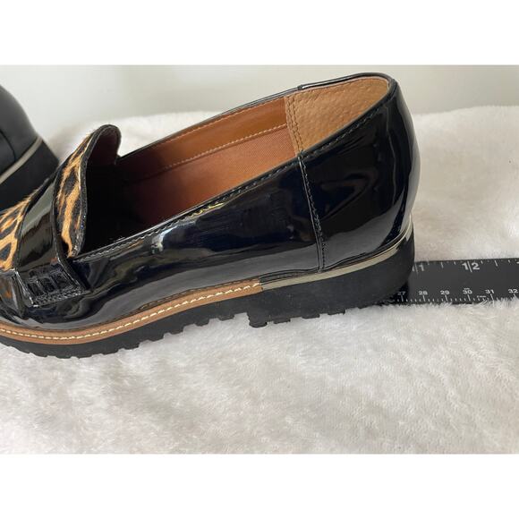 Franco Sarto Women's Platform Loafer Size 9.5 Black Leopard Cheetah Print - Picture 14 of 16